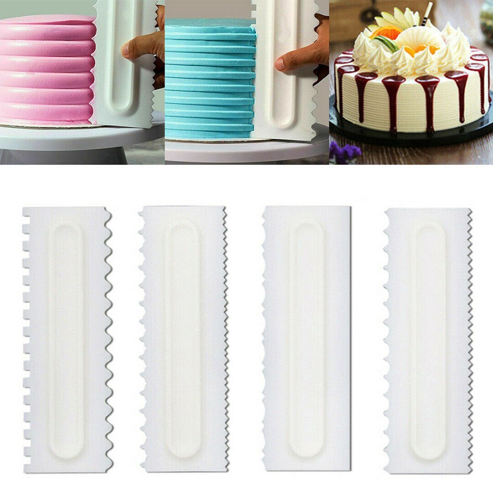 ❉ 3 ชิ้น/เซ็ตเค้กตกแต่งหวีเค้ก Scraper Smoother ครีมตกแต่ง Pastry Icing Scraper เบเกอรี่ DIY เครื่อง