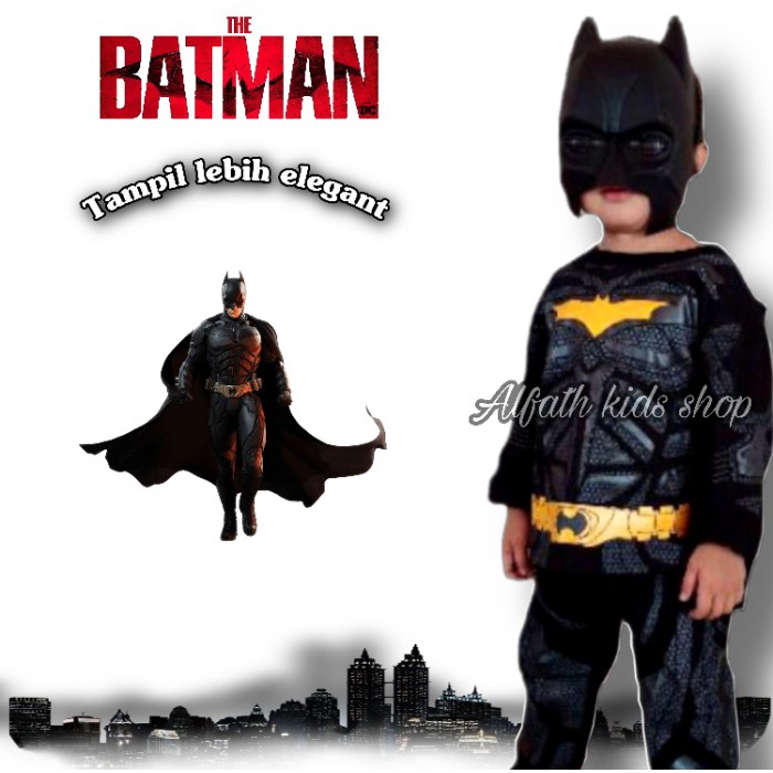 CHILDRENS BATMAN COSTUME SET WITH MASK/ใหม่ล่าสุด BATMAN COSTUME - 2-3 ปี