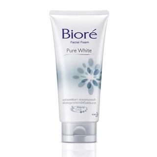 🌟BIORE บิโอเรเฟเชี่ยลโฟมเพียวไวท์100กรัม✅ 💦Biore Facial Foam Pure White100ml.