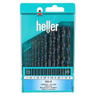 เครื่องมือช่าง สว่าน ดอกสว่าน ดอกเจาะเหล็ก HELLER HSS-R 13ชิ้น/ชุด STEEL DRILL BIT HELLER HSS-R 13EA/SET