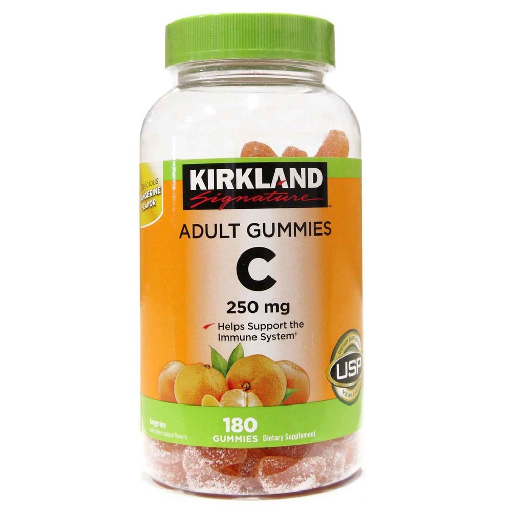 วิตามินซีแบบเยลลี่รสส้ม🍊Kirkland Adult Gummies250mg. Vitamin C 180ชิ้น วิตามินซีแบบเยลลี่รสส้ม🍊