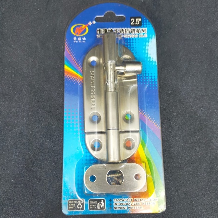 DOOR LOCK S/STEEL BARREL BOLTS 2.5"/4"