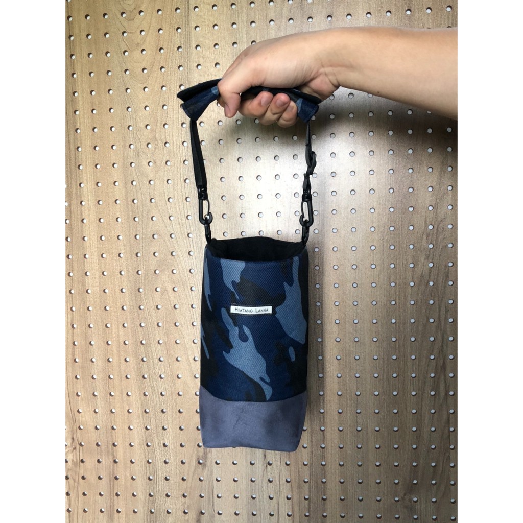 CAMOUFLAGE PATTERNS Cup bags กระเป๋าใส่แก้วน้ำ  ลายพรางเท่ห์ๆ กับก้นผ้าหนังกลับ