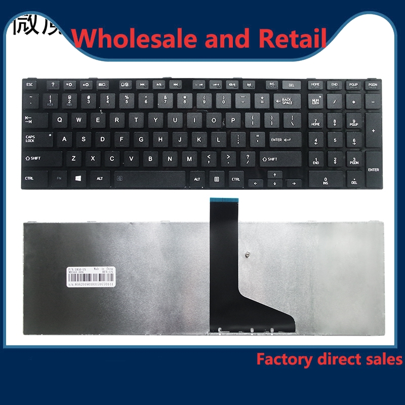 คีย์บอร์ด TOSHIBA ใหม่สําหรับ C850 C855 C855D L850 L850D L855 US เปลี่ยนแป้นพิมพ์แล็ปท็อป pxa1