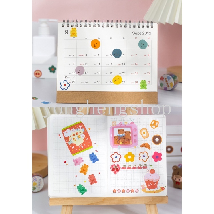 100 ชิ้น / ม้วน INS การ์ตูนน่ารัก เทปวาชิ วารสาร สมุด DIY งานฝีมือ เครื่องเขียน ตกแต่ง เทปกระดาษ สติกเกอร์วาชิ ราคา ถูกที่สุด ดีลบีเคเค แกลเลอรีภาพที่ 9