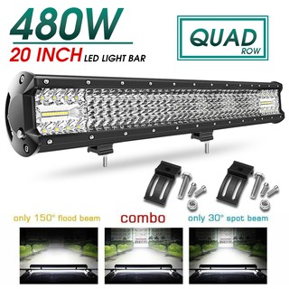 Upgraded 4 Rows 12INCH/15INCH Led Works Light Bar 264W/336W Led Light Bar LED Spot Light &amp; Flood Lights for Off Road Truck Tractor Boat