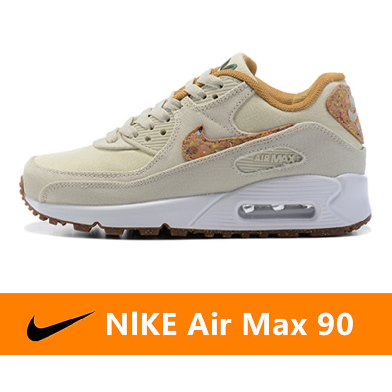 ของแท้ Nike Air Max 90 รองเท้าลำลองตาข่ายระบายอากาศ  รองเท้าวิ่งเบาะลมคลาสสิก กากี