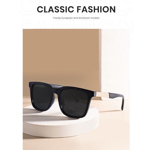 Cyxus แว่นตากันแดด เลนส์โพลาไรซ์ ทรงกลม ขนาดใหญ่ สไตล์วินเทจ เรโทร แฟชั่นสําหรับผู้ชาย 1995 1913 - รูปที่ 5