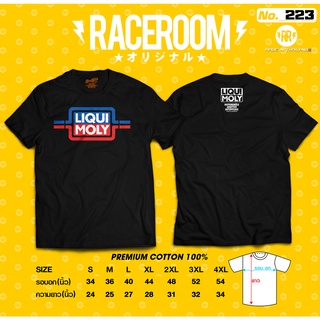 RACEROOM เสื้อยืดคอกลม สีดำ ไม่ย้วย Cotton100 LIQUI MOLY-223