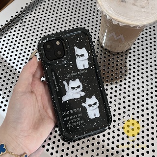 For เคสไอโฟน 14 Pro Max [Cool Cat IMD] เคส Phone Case For iPhone 14 Pro Max Plus 13 12 Mini 11 X XS Max XR SE 8 7 For เคสไอโฟน11 Ins Korean Style Retro Classic Couple Shockproof Protective TPU Cover Shell