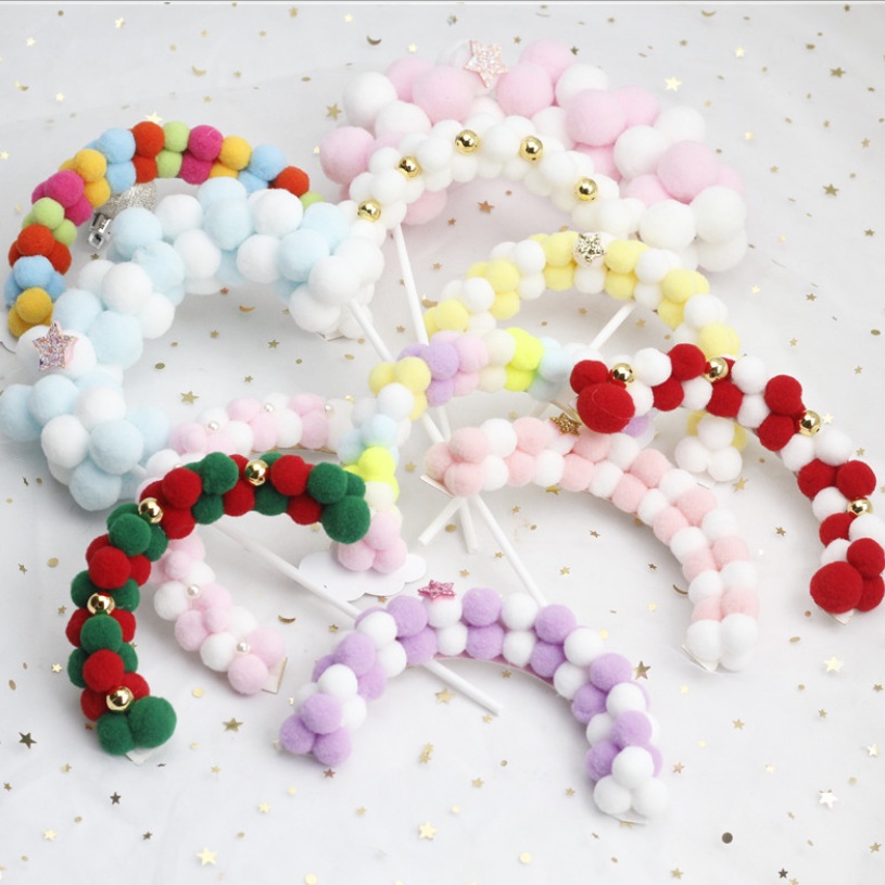 [ผลิตภัณฑ์ใหม่] XL ขนาดใหญ่คริสต์มาส hairball arch เค้กวีเนียร์ตกแต่งเค้กวันเกิดเด็ก S/M/L