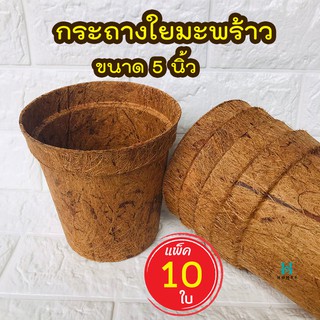 (เซ็ต 10 ใบ )กระถางใยมะพร้าว กระถางต้นไม้ 5นิ้ว กระถางเพาะชํา อุ้มน้ำ ระบายอากาศได้ดี รากเดินดี ย่อยสลายได้ตามธรรมชาติ