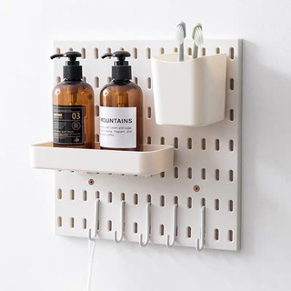 ชุด Pegboard กระดานแขวนผนังสำหรับจัดเก็บของ (28 x 28 cm) - SET A