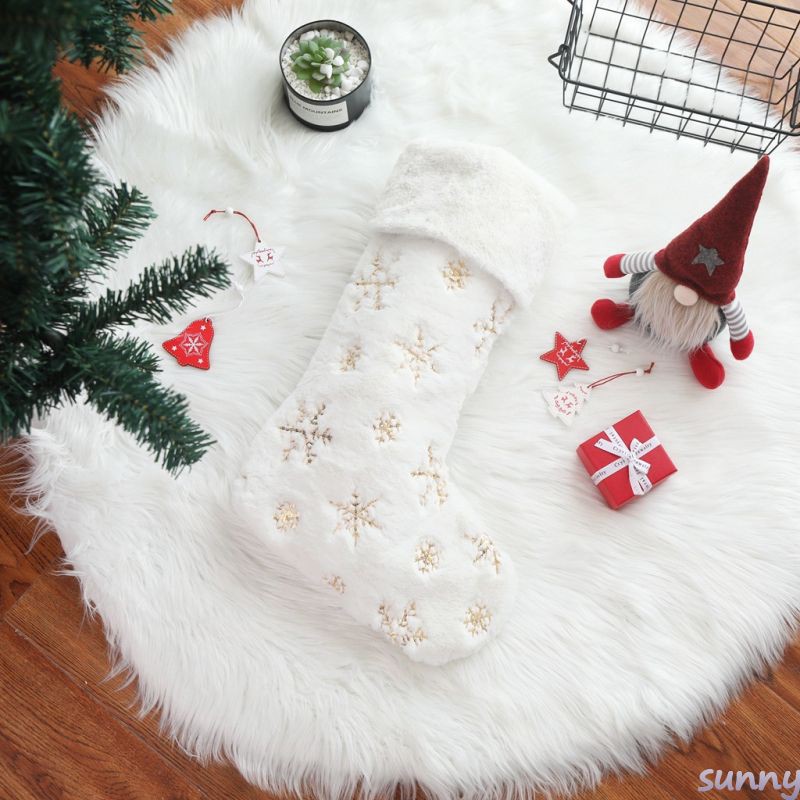 New Christmas Stocking Christmas Ornaments Super Soft Christmas Stocking Candy Bag Gift Bag Wall Decoration Pendant S Shopee Thailand