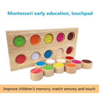 Montessori บอร์ดหน่วยความจํา ของเล่นไม้ยาง เสริมการเรียนรู้เด็ก 1-2-3 ปี