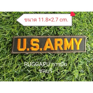 #พร้อมส่ง ป้ายผ้าแบบปัก  ป้าย U.S.ARMY  ปักลงบนผ้ากันลมสีเขียวขี้ม้า มีทั้งแบบติดตีนตุ๊กแกและไม่ติดตีนตุ๊กแก