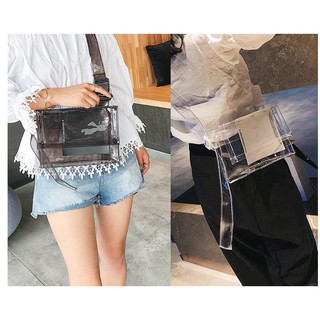 กระเป๋าพลาสติคใส กระเป๋าสะพายเก๋ไก๋ Crossbody Transparent Clear Bag