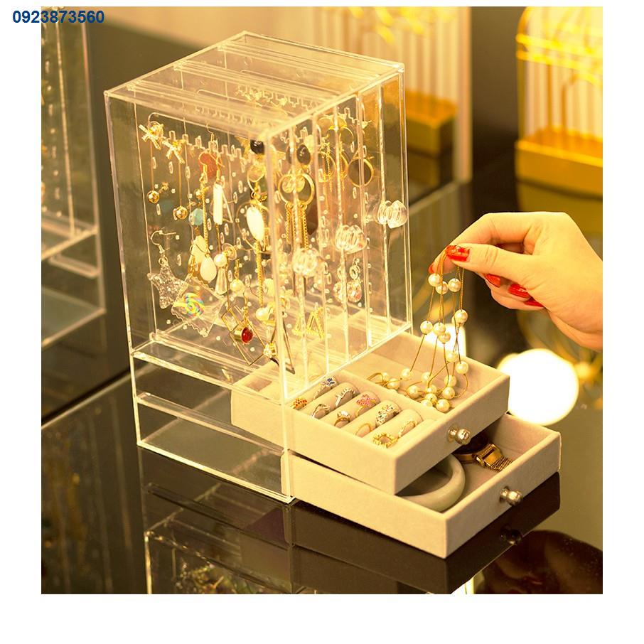 PHB4877┅♦อุปกรณ์จัดเก็บเครื่องประดับ ins style สำหรับจัดเก็บต่างหู สร้อยคอ ความจุสูง กล่องเก็บเครื่อ