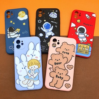 พร้อมส่ง  i7+/8+ 11 เคสมือถือ TPU กันเลนส์กล้อง พื้นหลังกันรอย ลายการ์ตูนน่ารัก