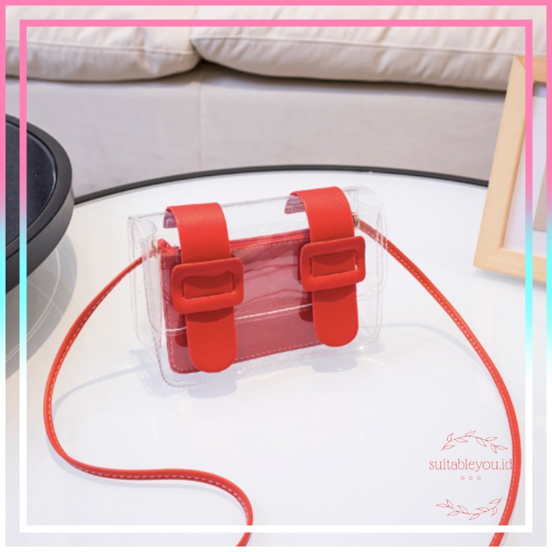 Sbm048 Women& 39;s Bag นําเข้ากระเป๋าสะพายใสขนาดเล็ก DD09