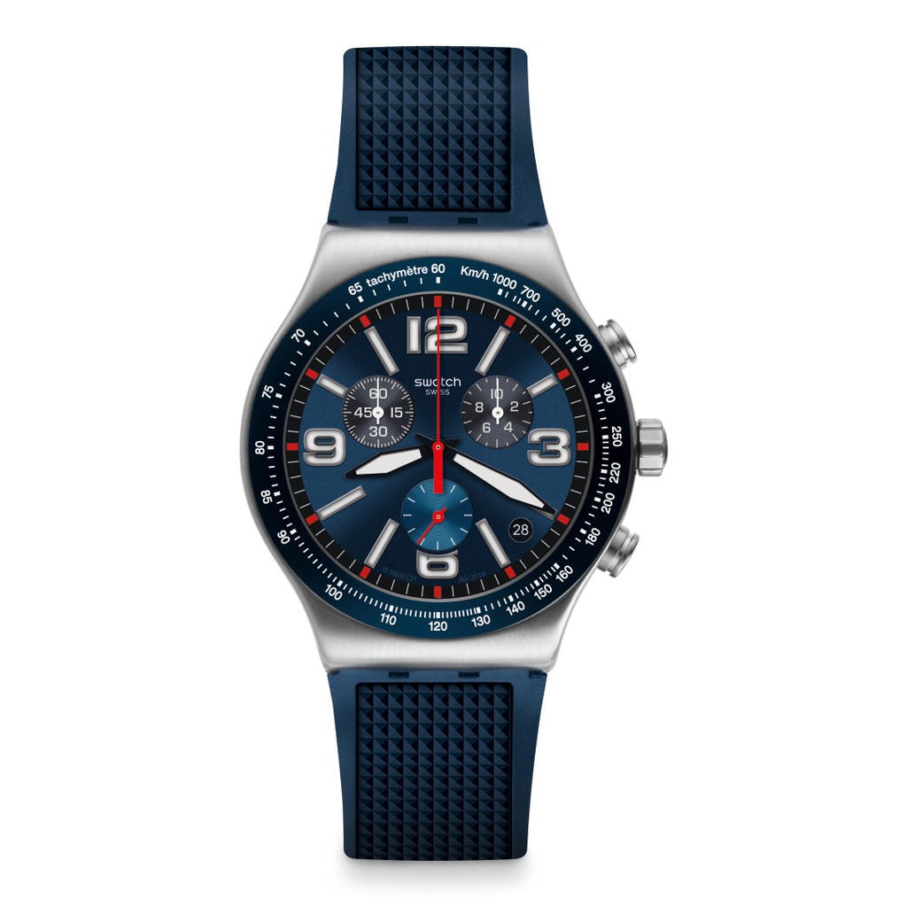 นาฬิกา Swatch Chronograph BLUE GRID YVS454 สีน้ำเงิน ขนาด 43mm