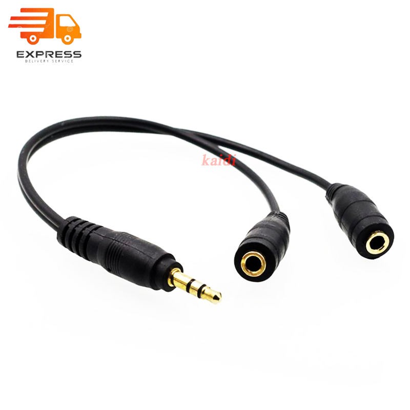 สายแปลงแยกเสียงลำโพงเข้า 1 ออก 2 (DC 3.5 MFF) ฟังเพลงพร้อมกัน 2 คน 3.5mm Male to 2 x3.5mm Jack Female Splitter