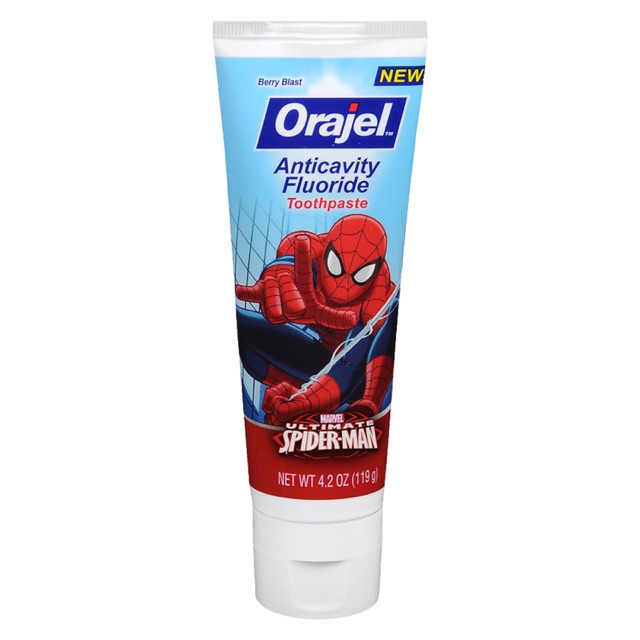 🌟พร้อมส่ง🌟ยาสีฟันผสมฟลูออไรด์สำหรับเด็ก Orajel Anticavity Fluoride Toothpaste (Marvel Ultimate Spider-Man)