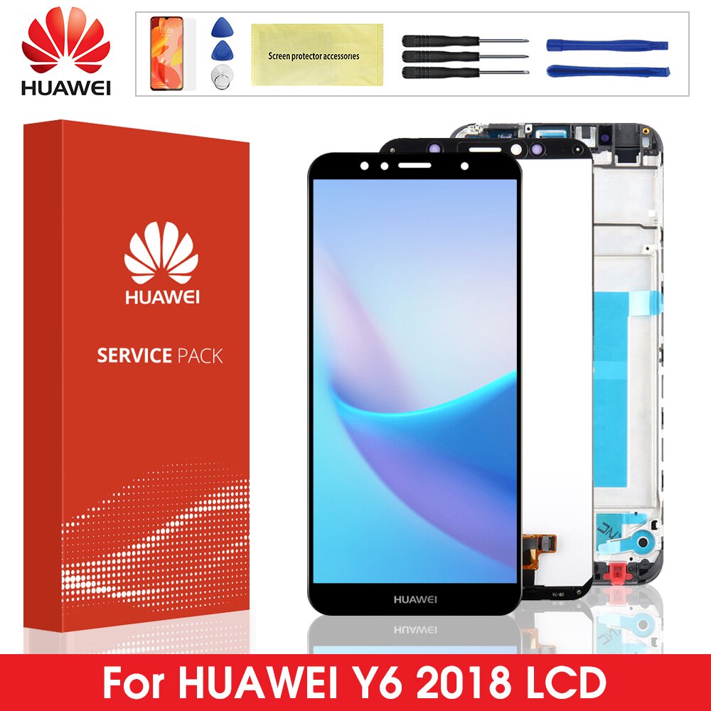 5.7''หน้าจอสัมผัสดิจิทัล LCD สําหรับ Huawei Y6 2018 Huawei Y6 Prime 2018 LCD ATU L11 L21 L22 LX1 LX3 L31