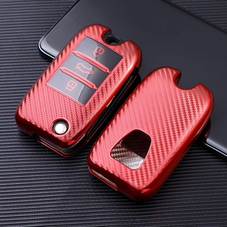 เคสกุญแจรีโมทรถยนต์ TPU คาร์บอนไฟเบอร์ แบบฝาพับ พร้อมพวงกุญแจ สําหรับ Roewe RX5 MG3 MG5 MG6 MG7 MG ZS GT GS 350 360 750 W5