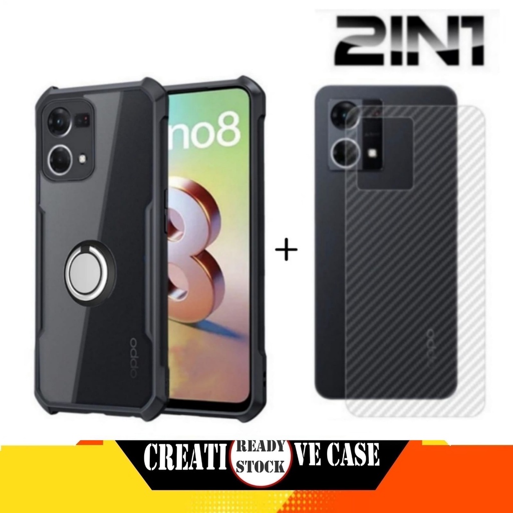 แพ็คเกจ 2inc1 caseOPPO RENO 8 4G2022 Tpu กันกระแทกโปร่งใส