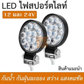 ไฟสปอร์ตไลท์ LED 12V และ 24V (ขนาด 3.3 นิ้ว) ไฟสว่าง ไฟหน้ารถ ไฟออฟโรด ไฟท้าย รถบรรทุก รถยนต์ รถเตอร์ไซค์ และรถทั่วไป (M