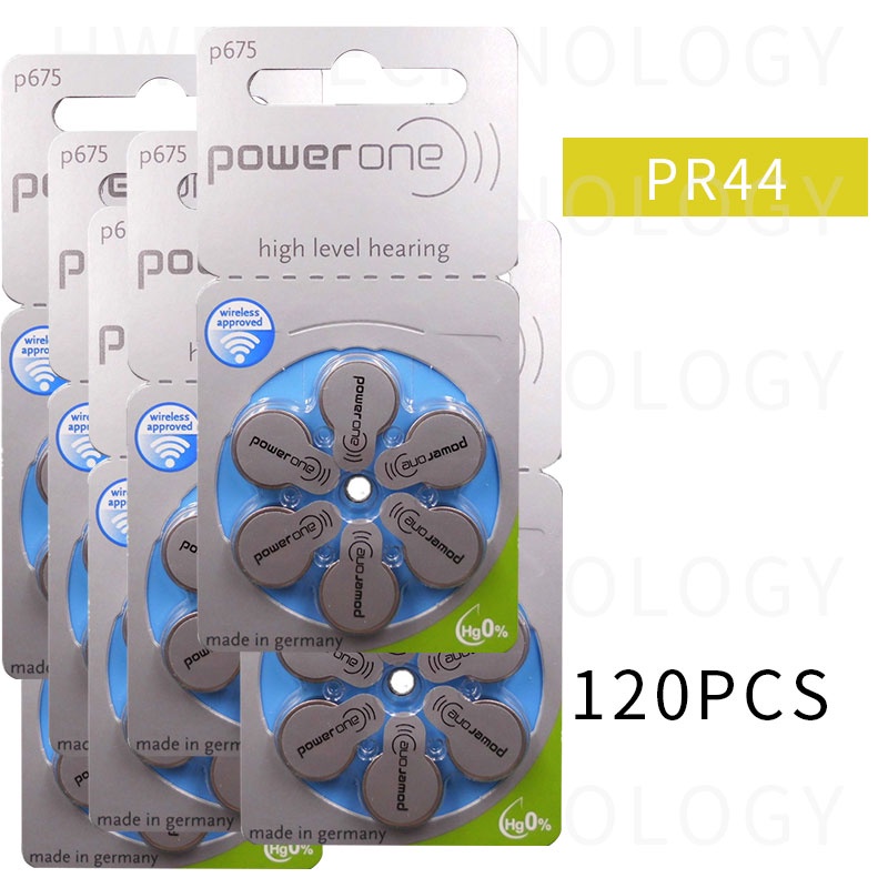 20pack (120pcs) Genuine original PR44 P675 A675 S675 zinc air button battery for Hearing aid Free sh