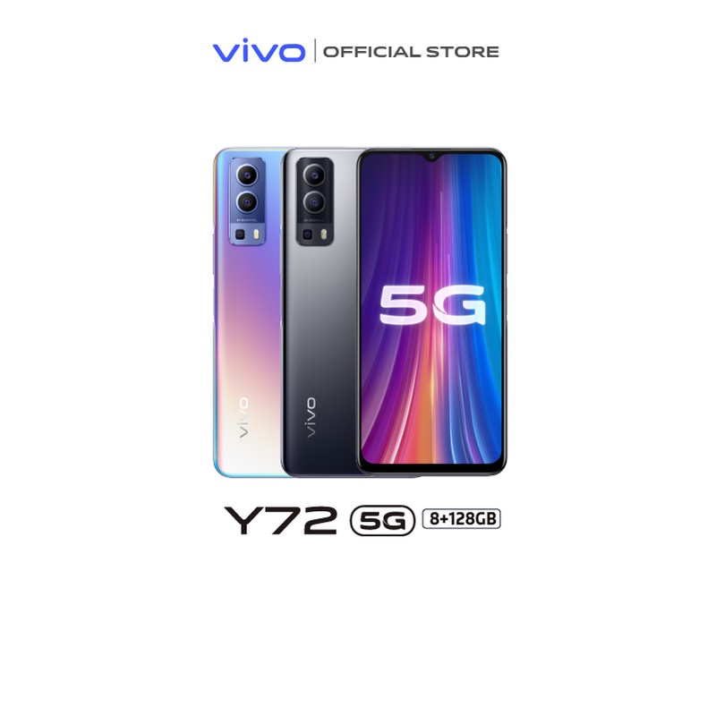 VIVO Y72 5G 8+128 GB วีโว่ โทรศัพท์มือถือ 5G I แบตเตอรี่ 5000mAh (TYP) I จอ 6.58 นิ้ว I กล้อง 64MP