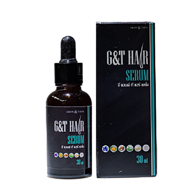 ปลูกผม ลดผมร่วง 30วันเห็นผล‍⚕G&T HAIR SERUM‍⚕ผลิตภัณฑ์บำรุงผม เซรั่มเร่งผมยาวผมบางหัวล้านปลูกคิ้วหนวดเคราจอน30 ml