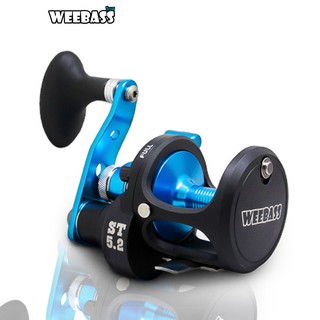 WEEBASS รอก - รุ่น ST 5.2 (สีน้ำเงิน) รอกเบททรงกลม รอกตกปลา