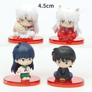 โมเดลฟิกเกอร์ Inuyasha Sesshoumaru Higurashi Kagome Miroku ของเล่นสําหรับเด็ก 4 ชิ้น ต่อชุด