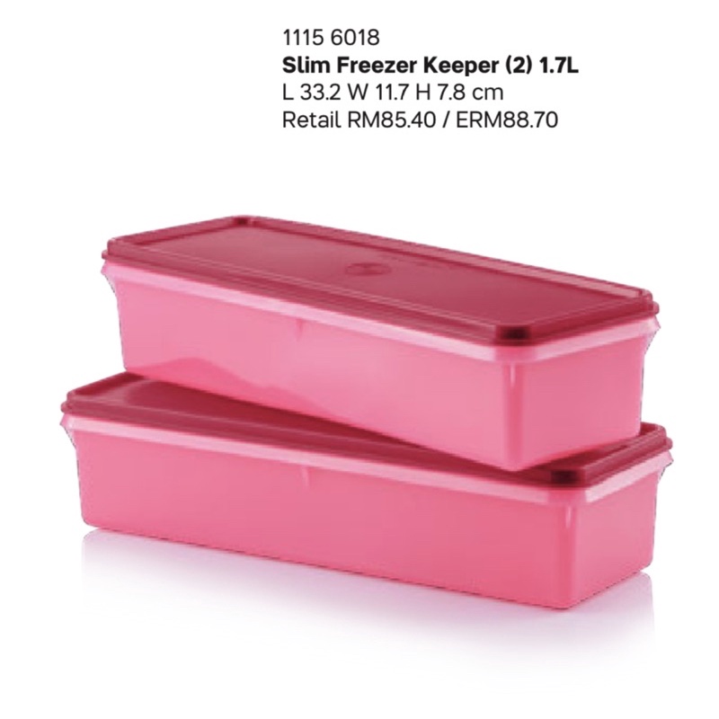 Tupperware กล่องฟรีซ สามารถใส่ในช่องฟรีซเพื่อคงความสดของอาหาร หรือไว้ใส่ผักในช่องเย็นก็สะดวก ขนาดแนวยาวประหยัดพื้นที่