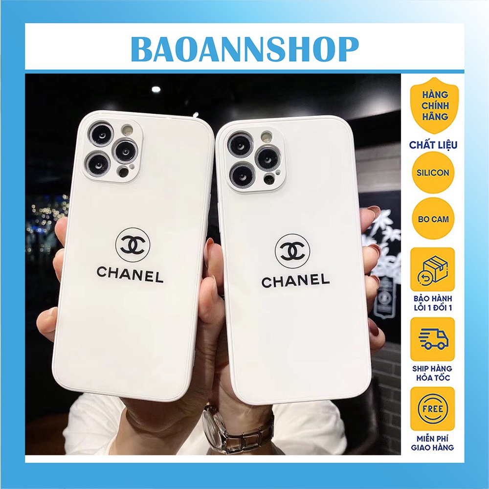 Ch.ane.l C16 เคสไอโฟนรูปโลโก้ขอบเหลี่ยม ยืดหยุ่น ป้องกันกล้องสําหรับ 7plus/8plus/x/xs/xsmax/11/12/13