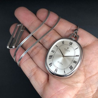 นาฬิกามือสอง ของแท้ Pocket wach ROLEX Cellini Model 3729, 18k White gold Size 33x45mm