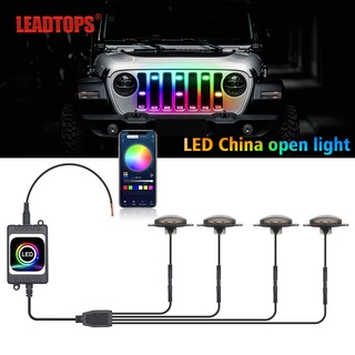 LEADTOPS ไฟ LED กระจังหน้ารถยนต์ 7 สี ไฟวิ่งกลางวันสากล ไฟสุทธิจีน เอสยูวี RGB สี การควบคุมแอพ ไฟเตือนไฟตัดหมอก 12V สำหรับ เอทีวี ออโต้ เซ็นทรัล กริด