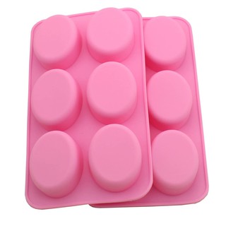 แม่พิมพ์ ซิลิโคน รูปสบู่ วงรี 6 ช่อง (คละสี) Soap silicone moulds