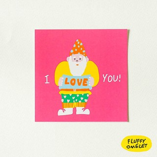 FLUFFY OMELET - I LOVE YOU CARD 9X9 CM.