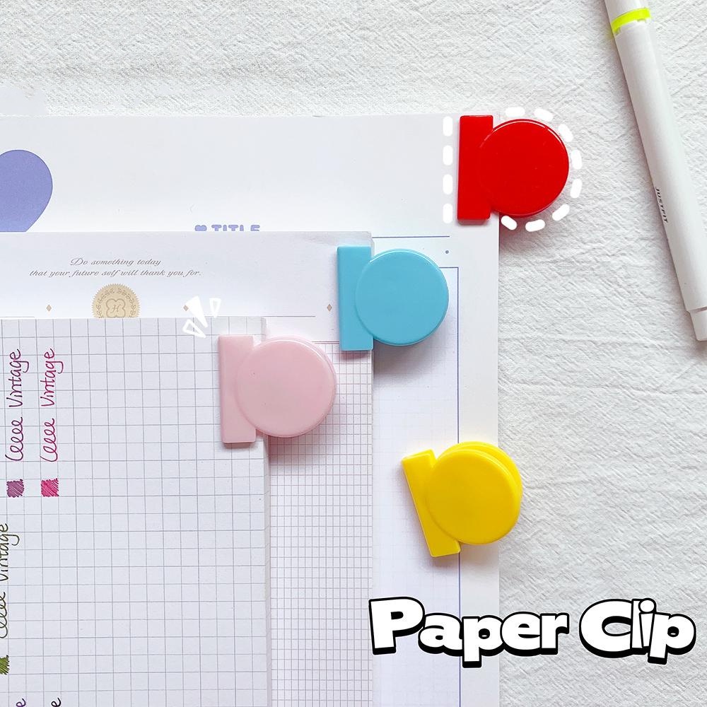 PenLab 4pcs รอบ Mini คลิปหนีบกระดาษชุดสี Candy 3 ซม.ผู้ถือ Clamp สําหรับเอกสารแฟ้ม Binding Office Binder C7072