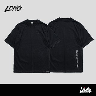 Just Say Bad ® Oversize Long รุ่น Social Dis-Thai-Sing ( สกรีนนูน )  เสื้อทรงเอ สีดำ M L / OLS