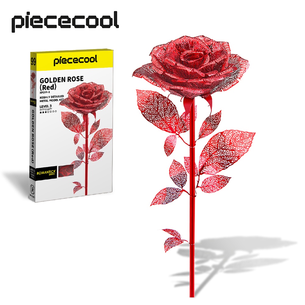 Piececool 3D โลหะชุด Rose Flower Building Blocks ชุด DIY 3D ปริศนา