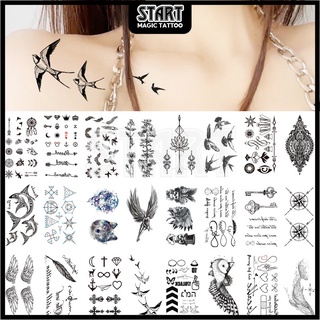 【Start Magic Tattoo】สติกเกอร์รอยสักชั่วคราว กันน้ํา ติดทนนาน 10 ซม. × 6 ซม. 15 วัน 120 2 สัปดาห์