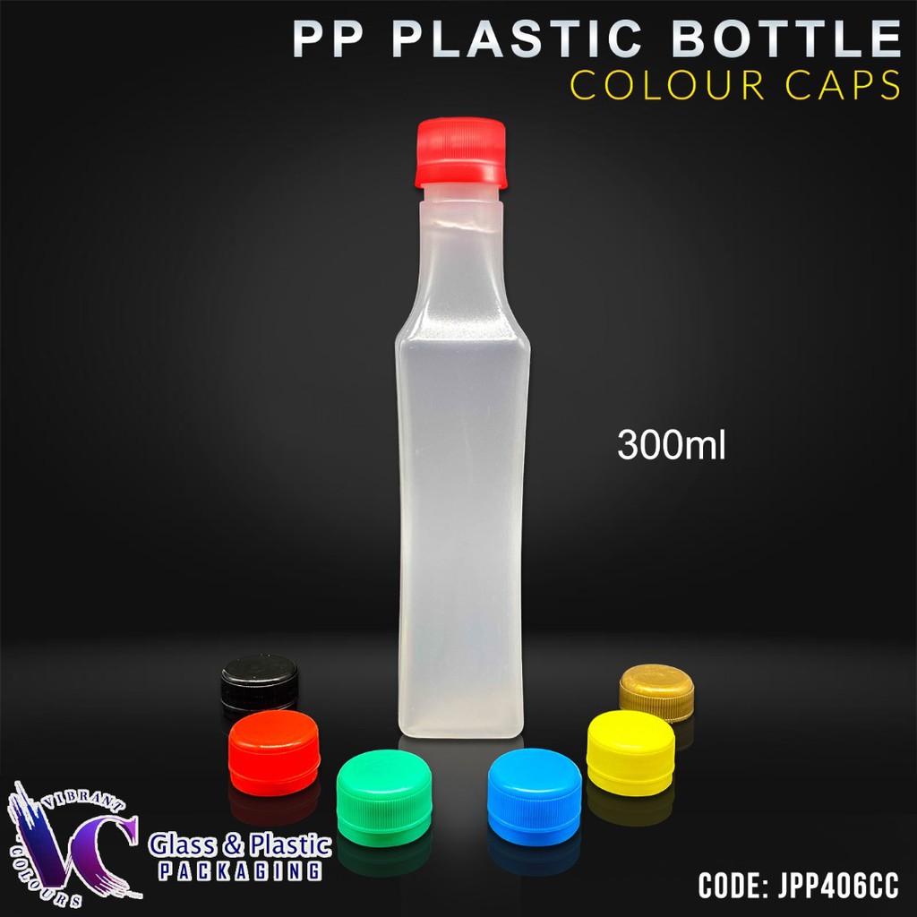 ขวดพลาสติก PP ขนาด 300 มล. พร้อมหมวกพลาสติก (28 มม.) PP406/PP407/PP408 โปสการ์ดวันนี้ !