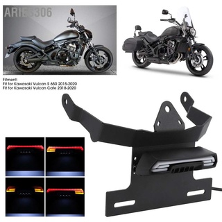 Aries306 12V License Plate Holder Fender Eliminate LED Tail Lamp Turn Signal Fit for Kawasaki Vulcan S 650/Cafe