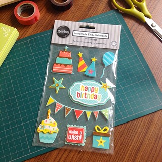 สติ๊กเกอร์ตกแต่ง 3D Handmade Birthday Set