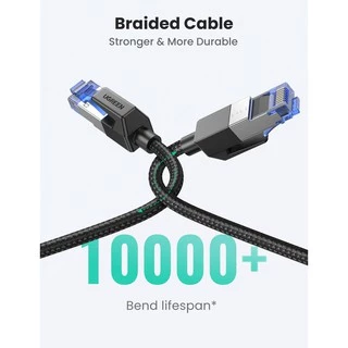 Ugreen สายเคเบิลเครือข่ายอีเธอร์เน็ตถัก Cat8 RJ45 LAN Cat8 RJ45 ความเร็วสูง 10 ม. 15 ม. 20 ม. 40Gbps